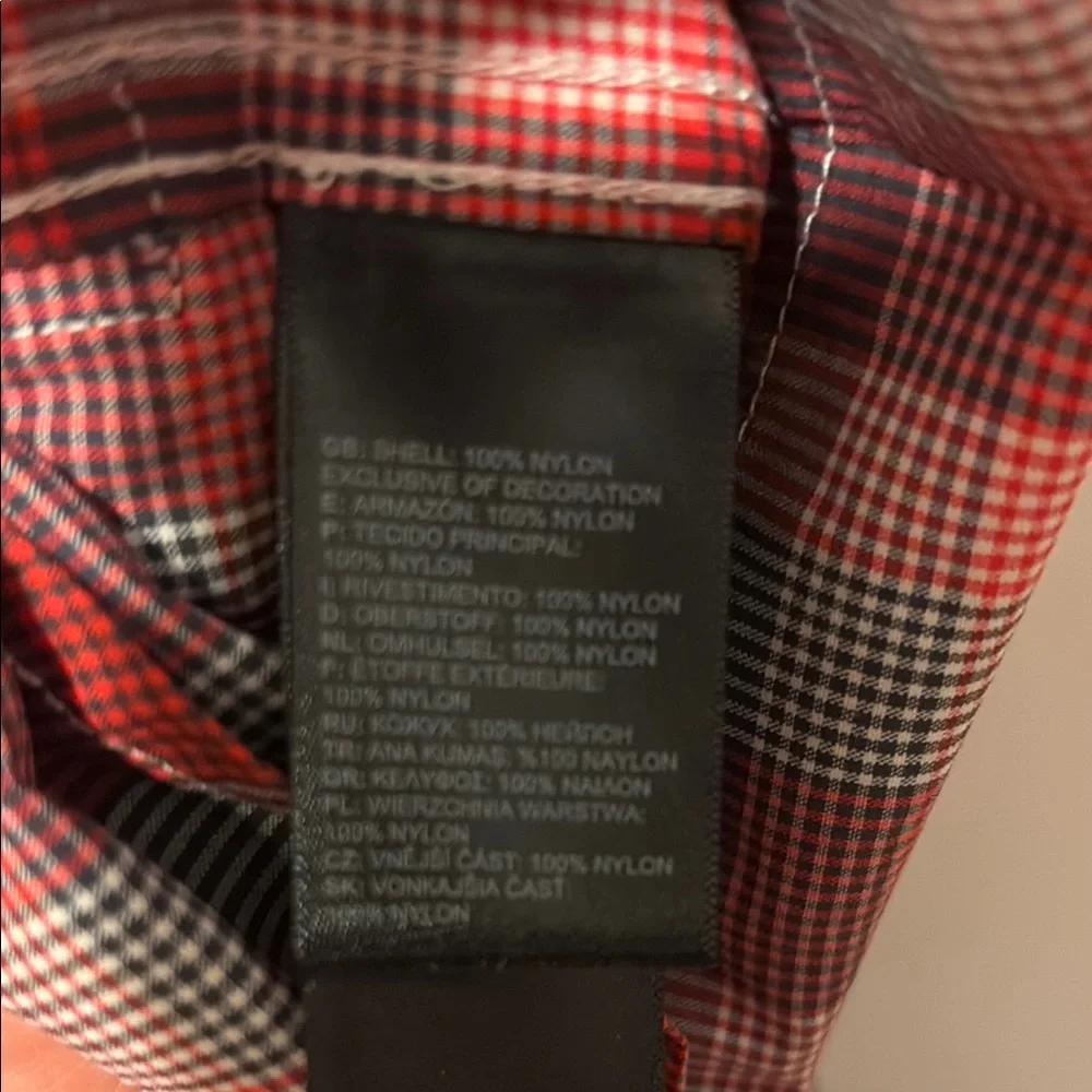 The North Face Red and Black Plaid Button Down Shirt large NWT